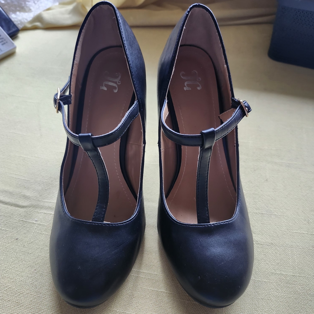 Chic Black T-Strap Heels